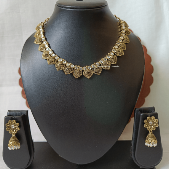 Black Gold AD Stone Necklace