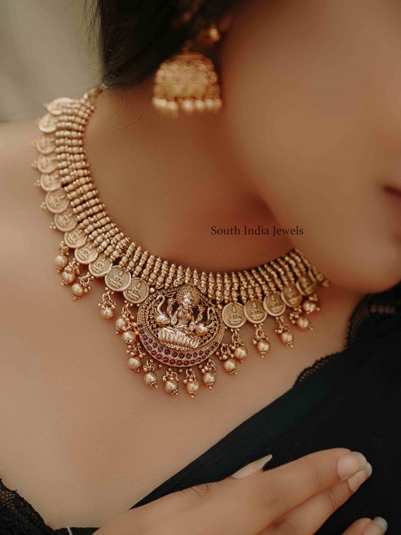 Brilliant Ruby Nakshi Necklace Set