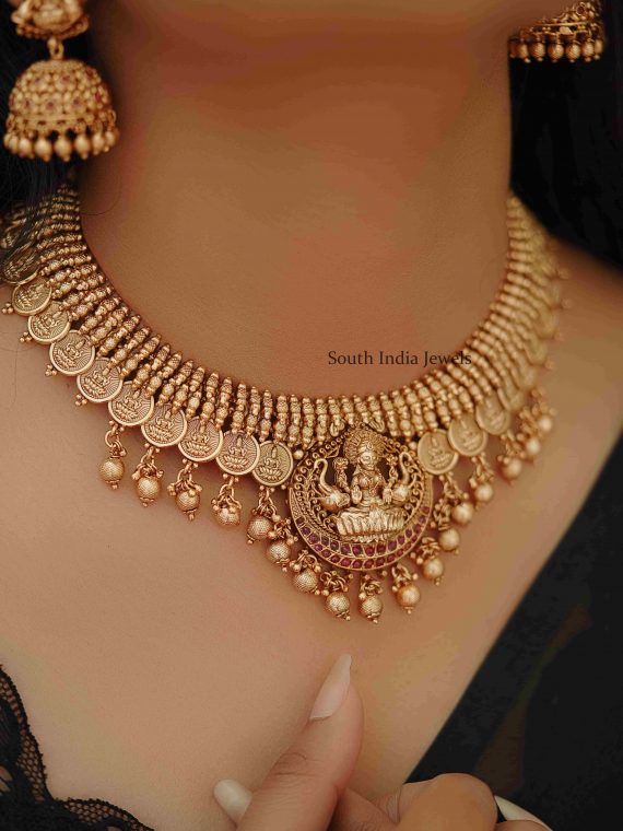 Brilliant Ruby Nakshi Necklace Set