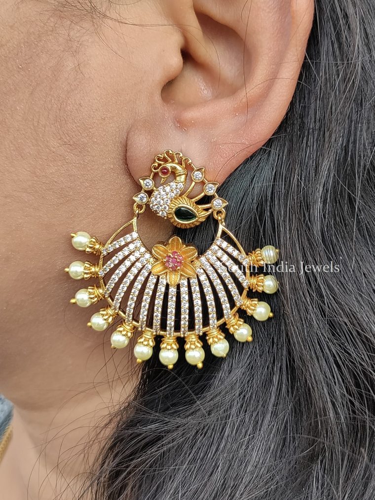 Charming CZ Stones Peacock Earrings