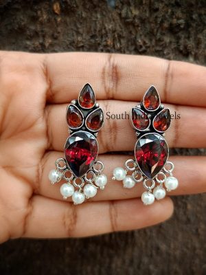 Dazzling Stone And Pearl Earrings