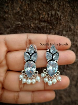 Dazzling Stone And Pearl Earrings