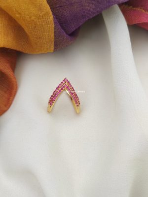 Double Line Ruby Stone Finger Ring