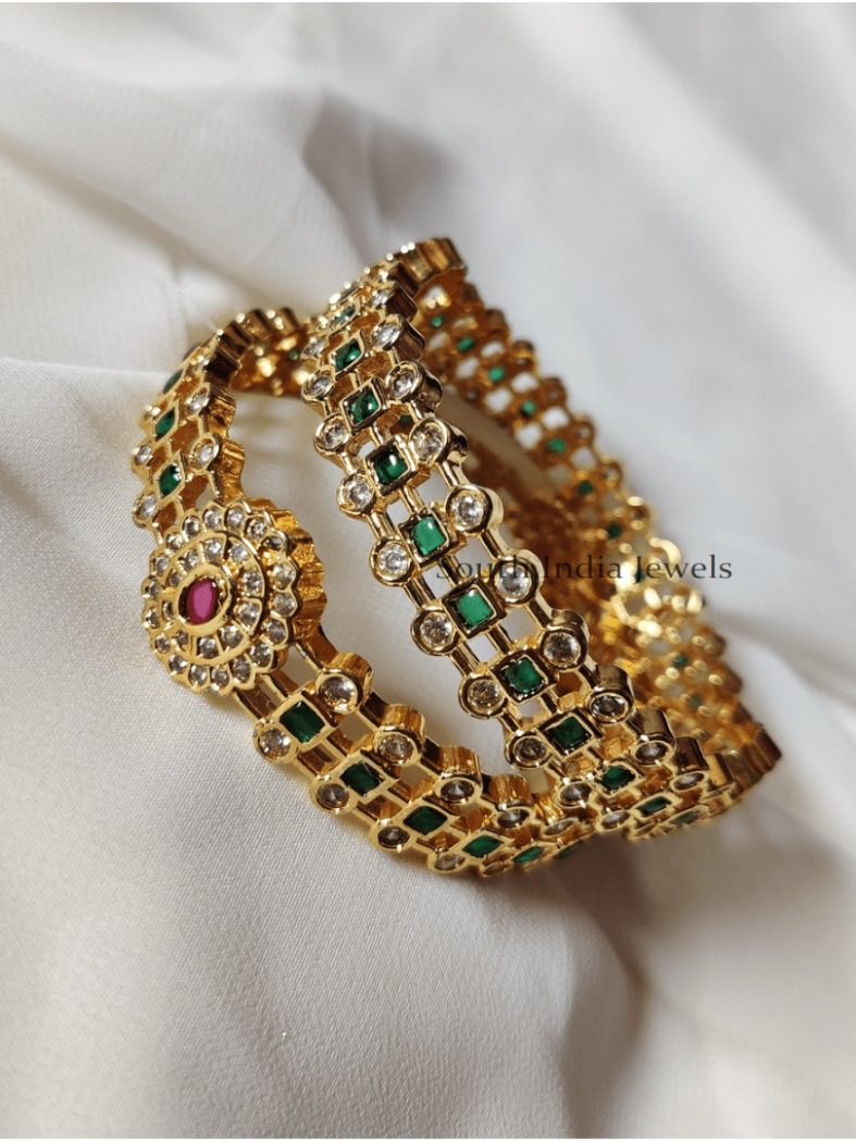 Elegant Green Stone Bangles