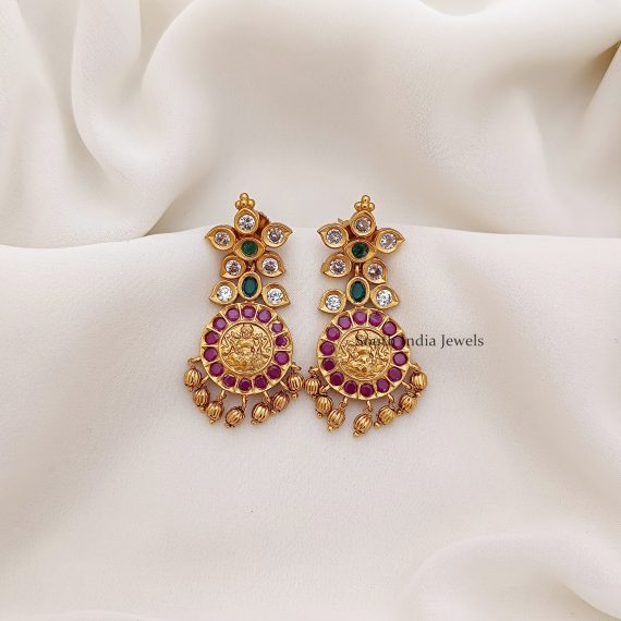 Traditional Floral Design Lakshmi Earrings | Floral Jewellery - SIJ