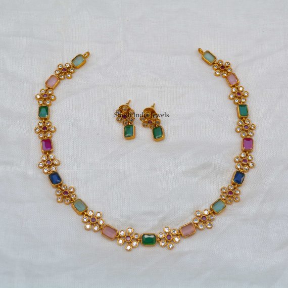 Gorgeous Navarathna Necklace Set
