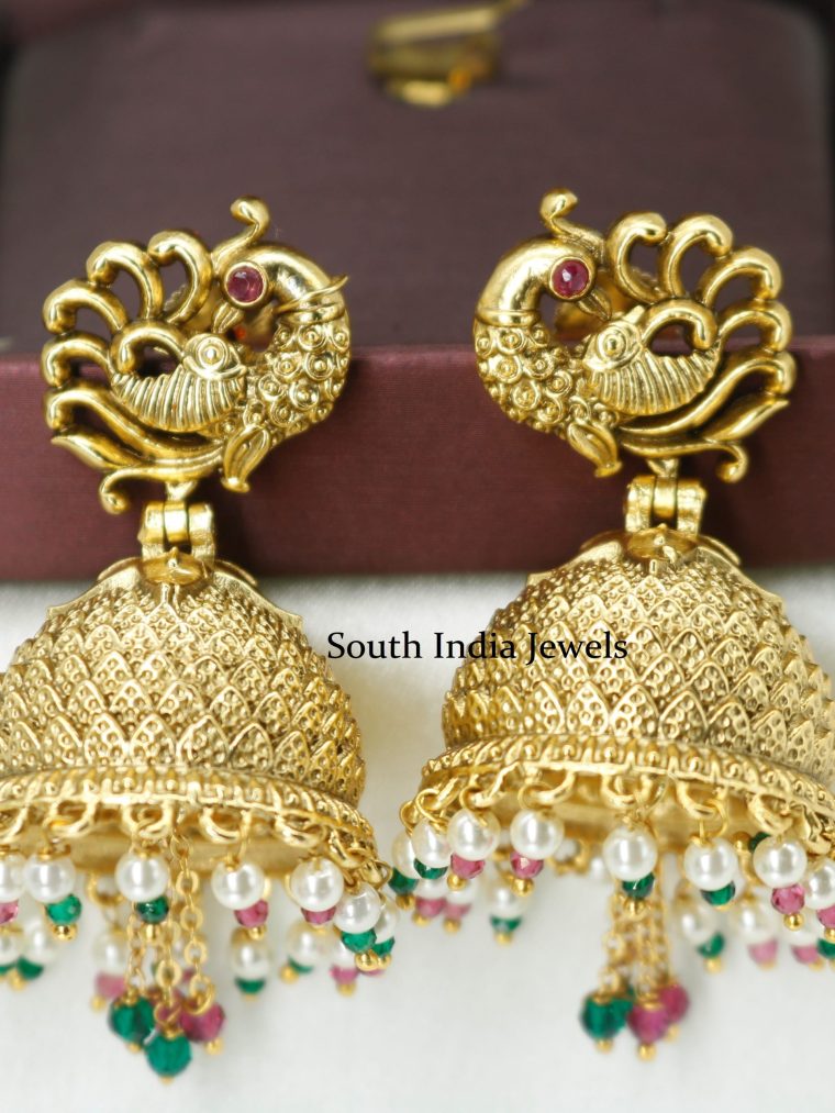 Gorgeous Peacock Temple Jhumkas