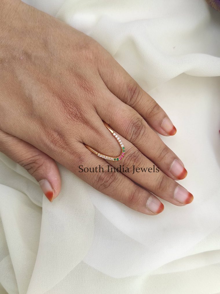 Gorgeous Ruby Emerald White Ring