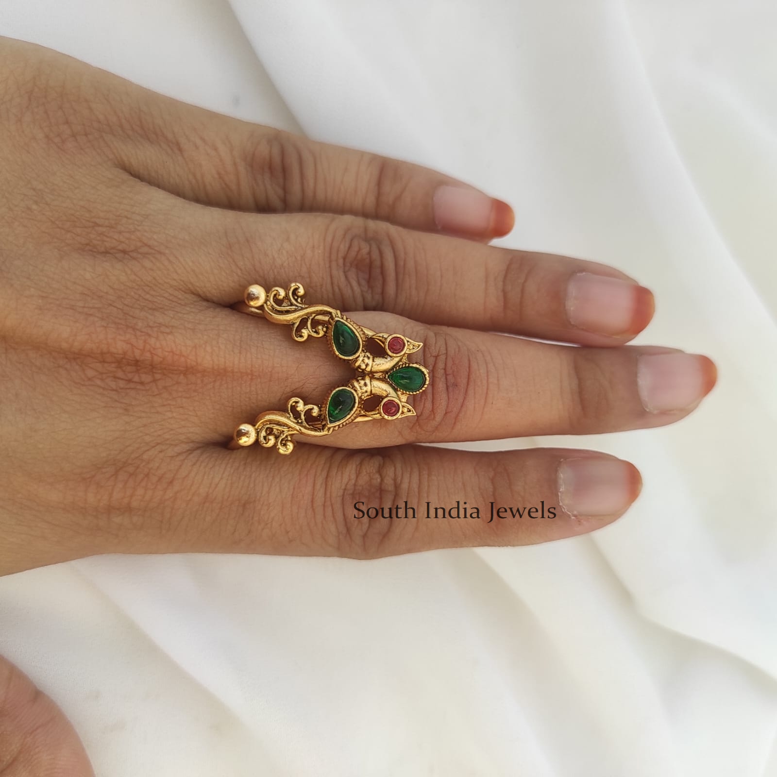 Shop Now Red Stone Finger Ring For Women By Bindhani