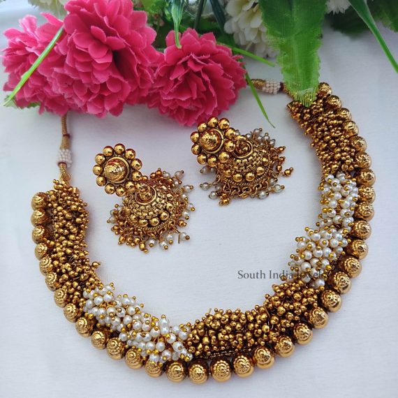 Marvelous Gold Pear Necklace Set