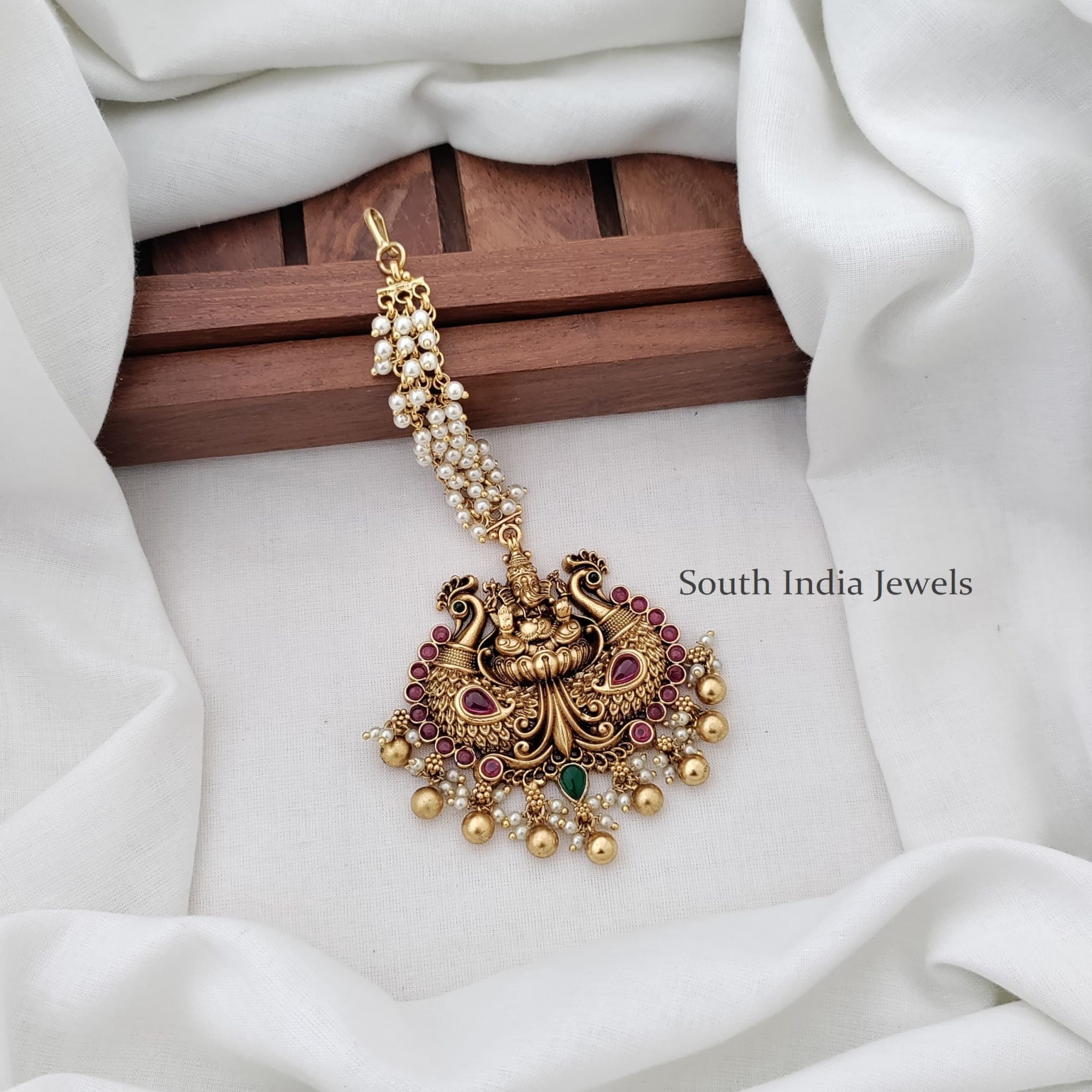 Lovely Traditional Ganesha Maang Tikka - South India Jewels