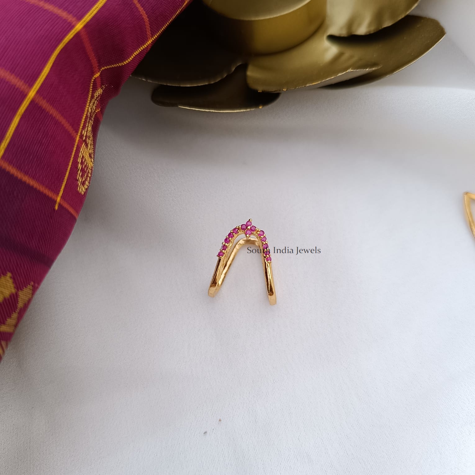 Ring – U Shape White Cz Vanki | Gujjadi Swarna Jewellers