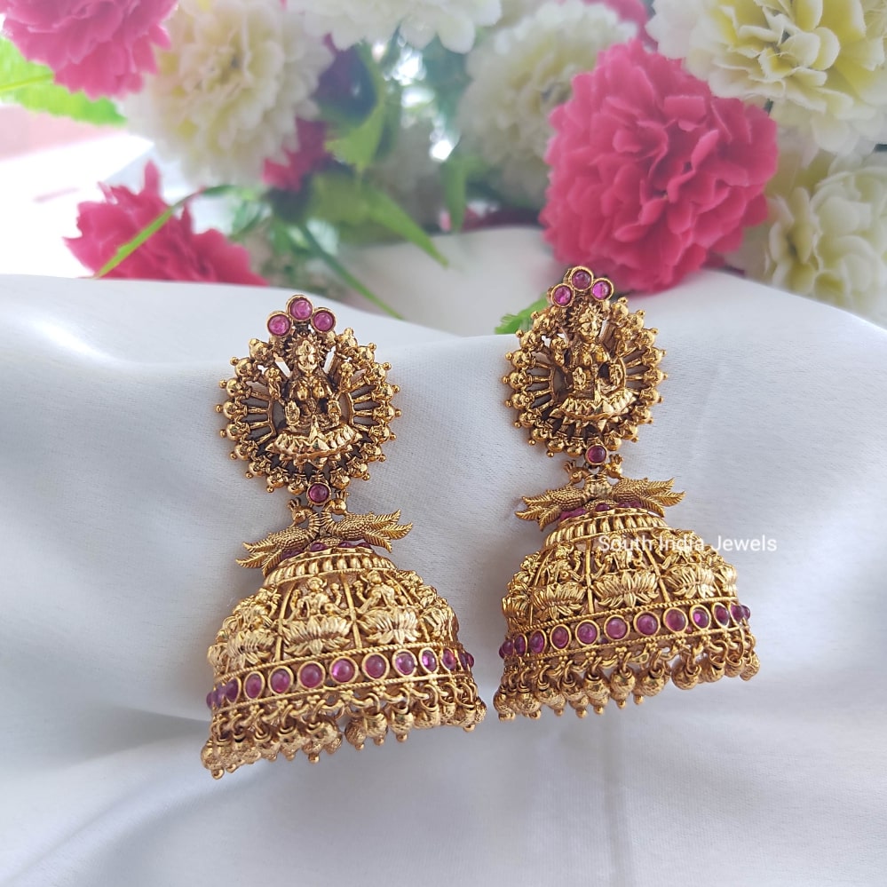 Traditional Lakshmi Peacock Jhumkas