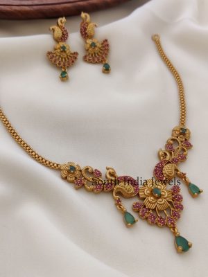 Wonderful Peacock AD Stone Necklace
