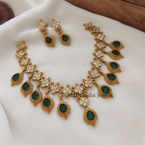 Trendy Green AD Bridal Necklace