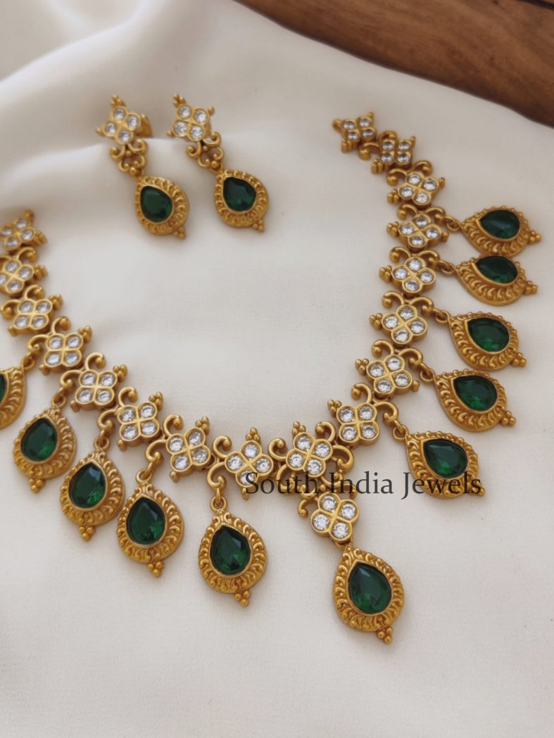 Trendy Green AD Bridal Necklace