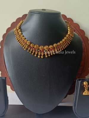 Simple Gold Plated Necklace with Earrings
