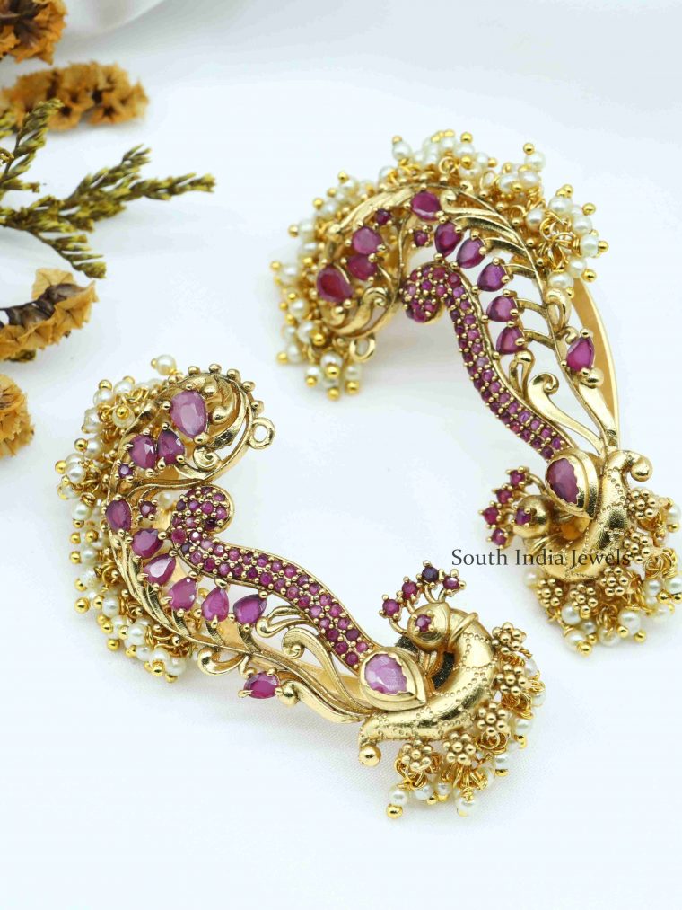 AD Peacock Ear Cuff Earrings