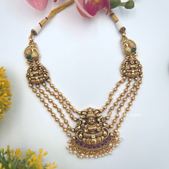 Antique Layered Lakshmi Pendant Necklace