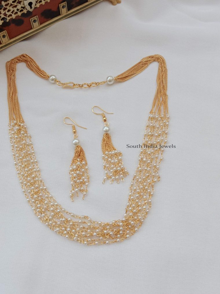 Beautiful 8 Line Pearl Neckset