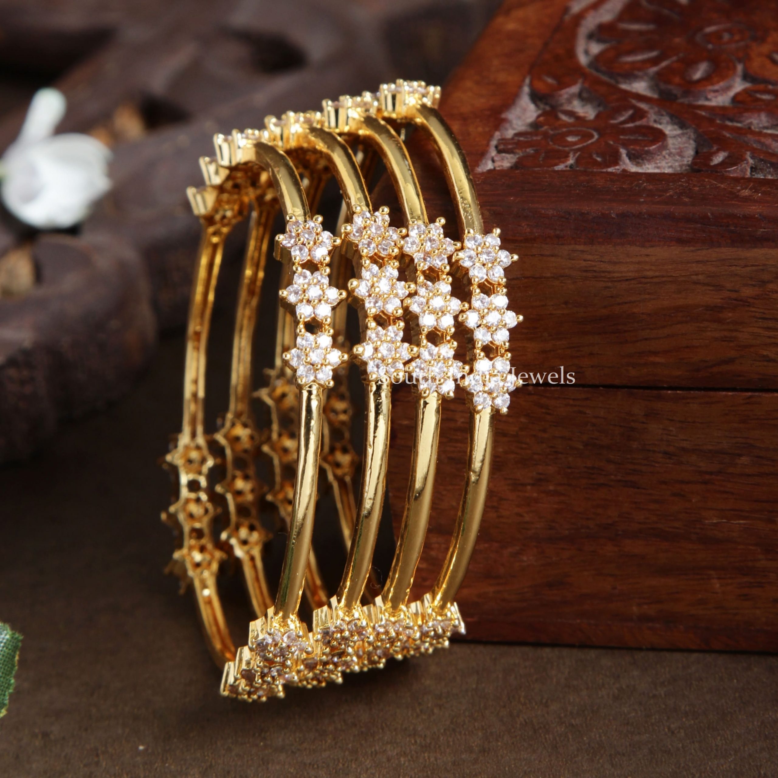 Beautiful AD Stone Bangles - South India Jewels