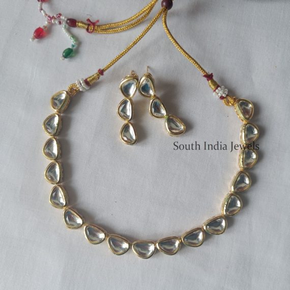 Chic Kundan Stone Necklace Set