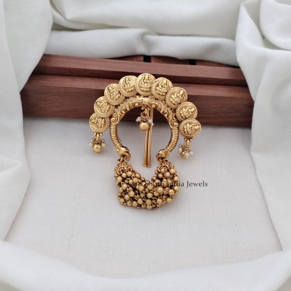 Classic Lakshmi Coin Jada Billai - South India Jewels