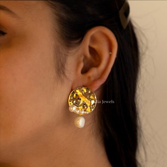 Coarse Textured Micro Gold Plated Earrings