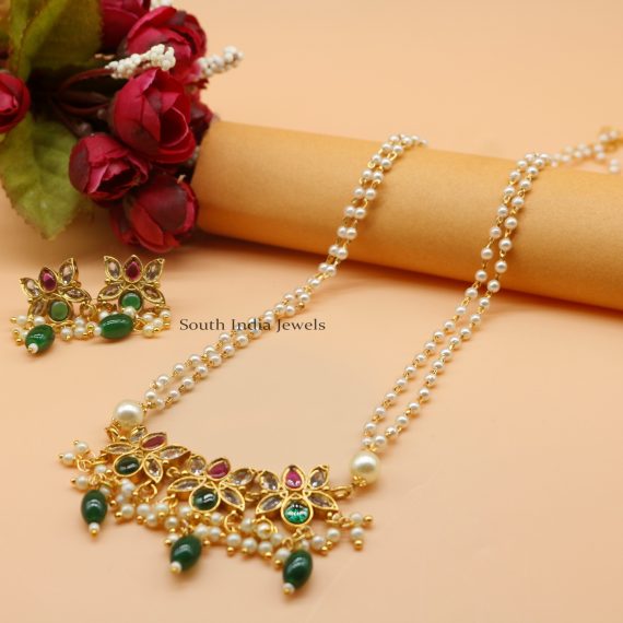 Cute Lotus Pearl Necklace