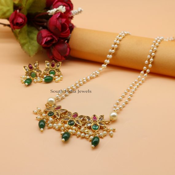 Cute Lotus Pearl Necklace