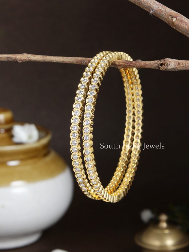 Daimond Alike Single Line AD Stone Bangles