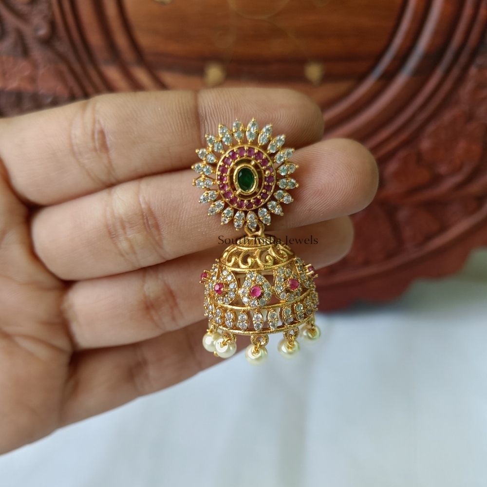 Latest Antique Gold Plated Traditional Small Pearl Jhumki Earring  Look  Ethnic
