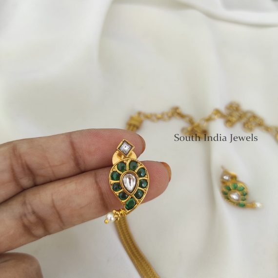 Elegant Emerald White Attigai Necklace