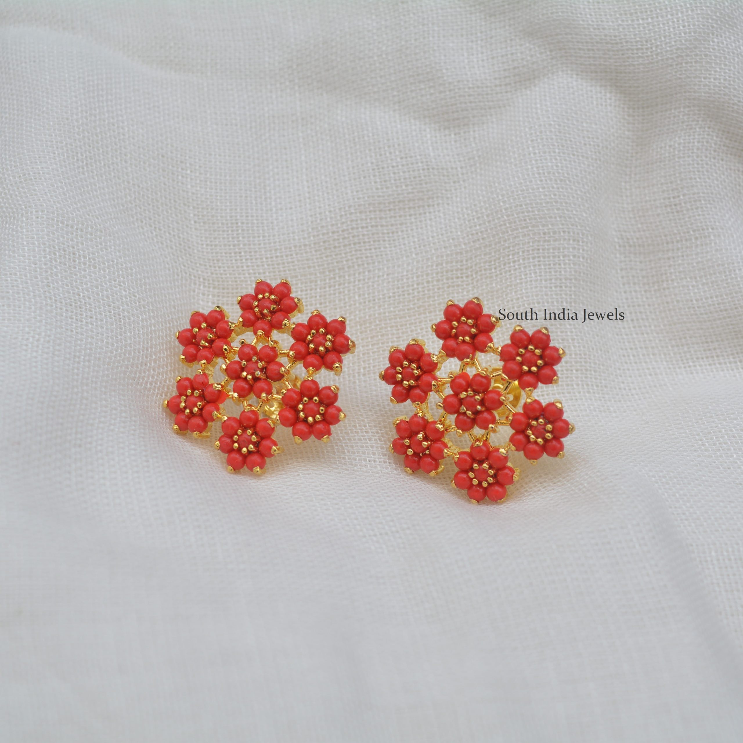 coral earrings indian jewelry  Google Search  Jewelry patterns Coral  jewelry set Coral earrings