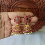 Elegant Red Stone Jhumka