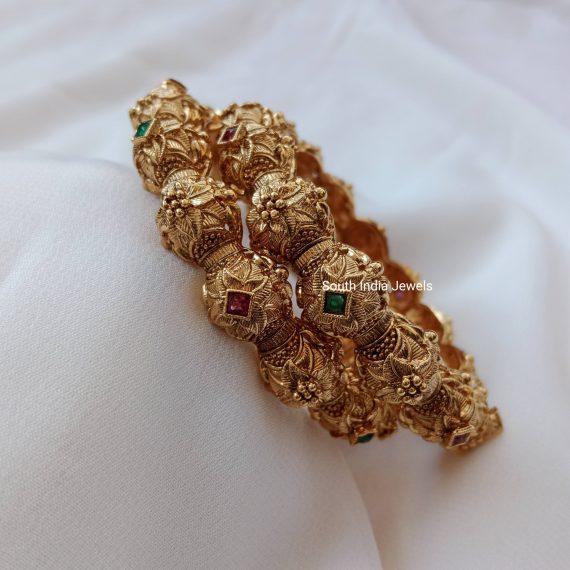 Ethnic Wear Antique Bangles - South India Jewels