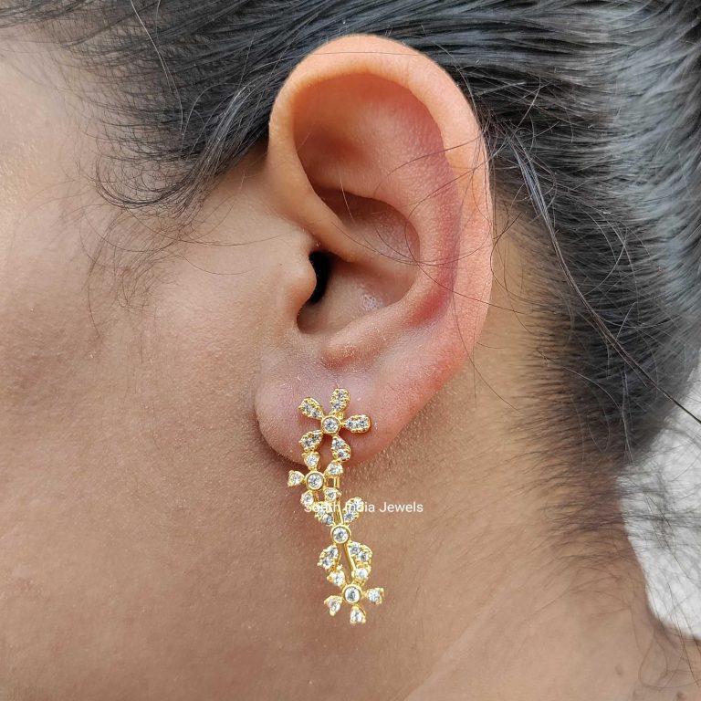 Floral Design Bluetooth Earrings - South India Jewels