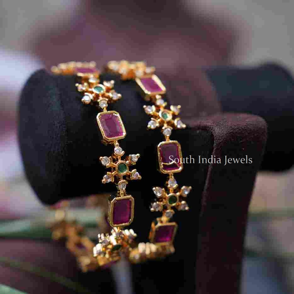 Ruby diamond hot sale bangles designs