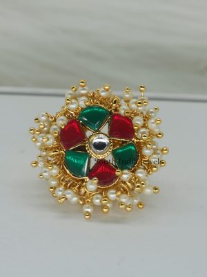 Gorgeous Ruby Green Designer Finger Ring