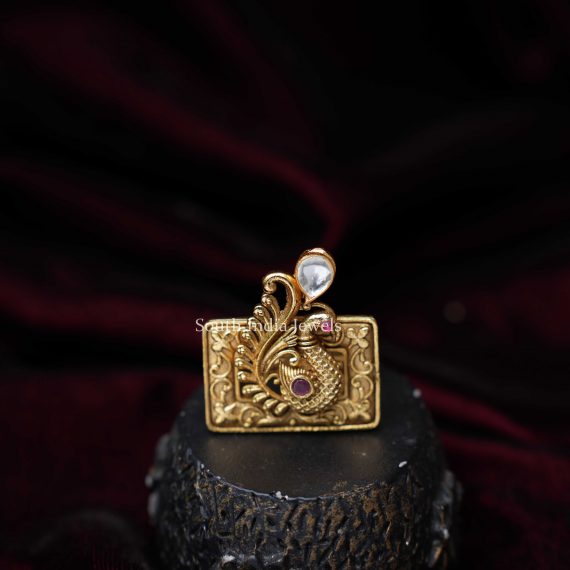 Classy Ethnic Ring In Traditional Peacock Finger Ring