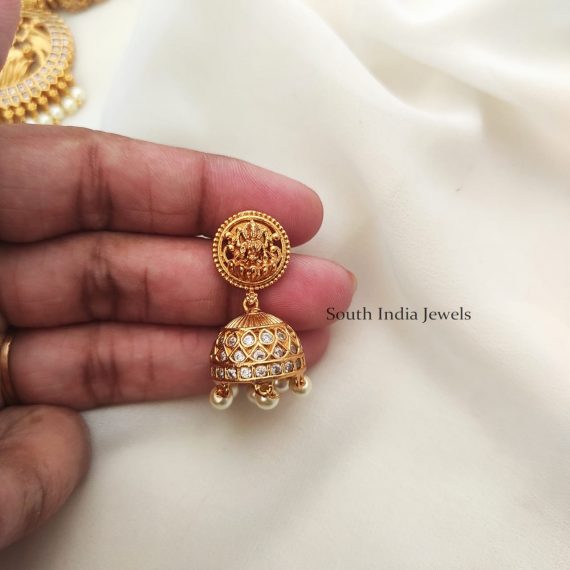Lakshmi Pendant White Stone Necklace