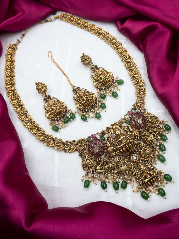 Long Temple Haram Set - South India Jewels