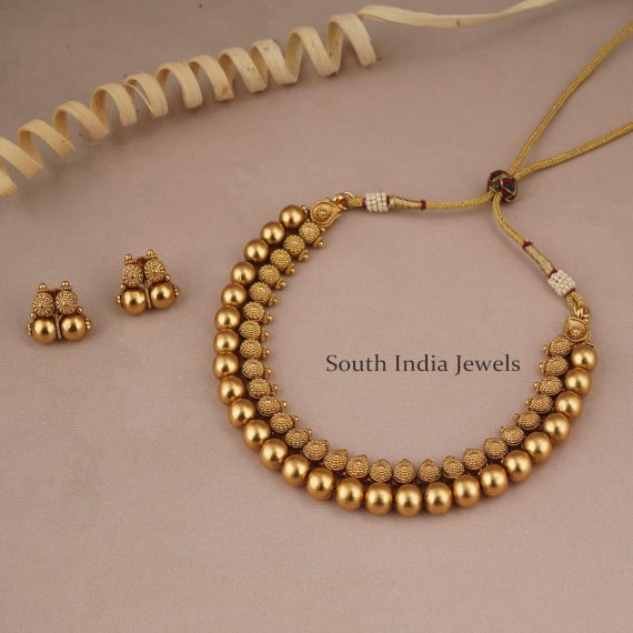 Magnificient Gold Ball Necklace Set