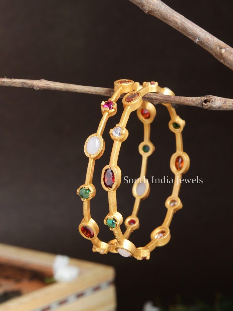 Matte Multi Stone Bangles