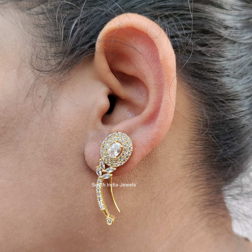 Oval Design Bluetooth Earrings - South India Jewels