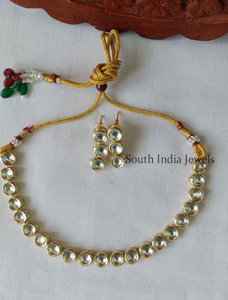 Premium Kundan Stone Necklace With Earrings