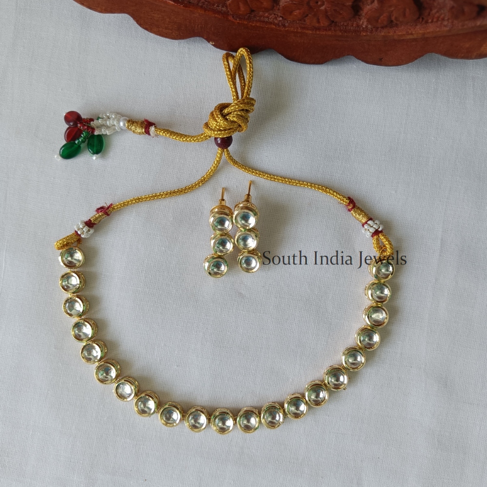 Premium Kundan Stone Necklace With Earrings