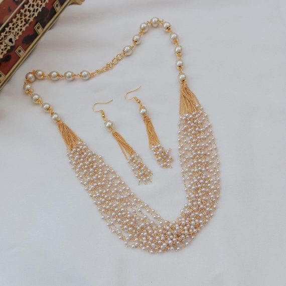 Pretty 14 Line Pearl Neckset