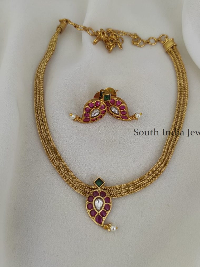 Stunning Ruby Emerald Attigai Neckalce