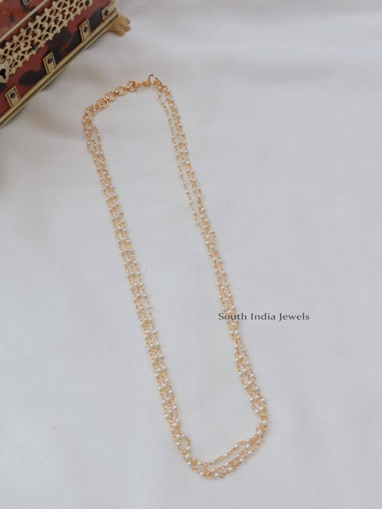 Three Layer Round Pearl Chain